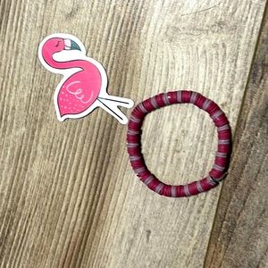 Grey/purple and dark pink clay bead bracelet